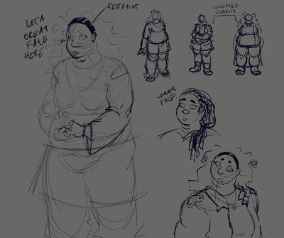 Ideation sketches for Red's redesign